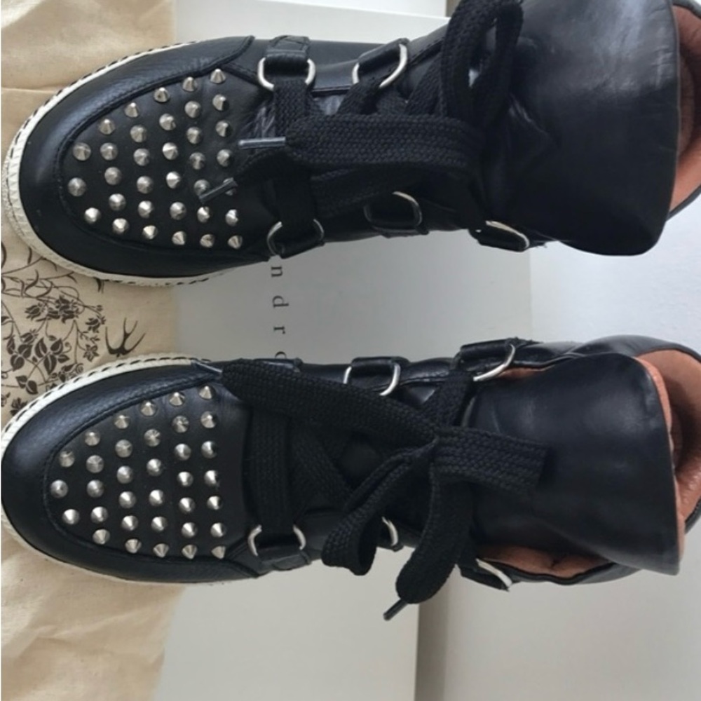 Sandro black spiked sneakers size 39